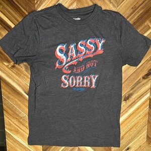 Women’s Oversized Wrangler Gray Graphic T-Shirt Size S